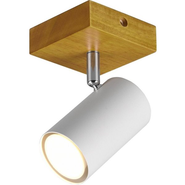 TRIO Leuchten Deckenspot Marley, ohne Leuchtmittel, Wand-und Deckenmontage per Stecker o. Fest-Anschluss, Holz Baldachin