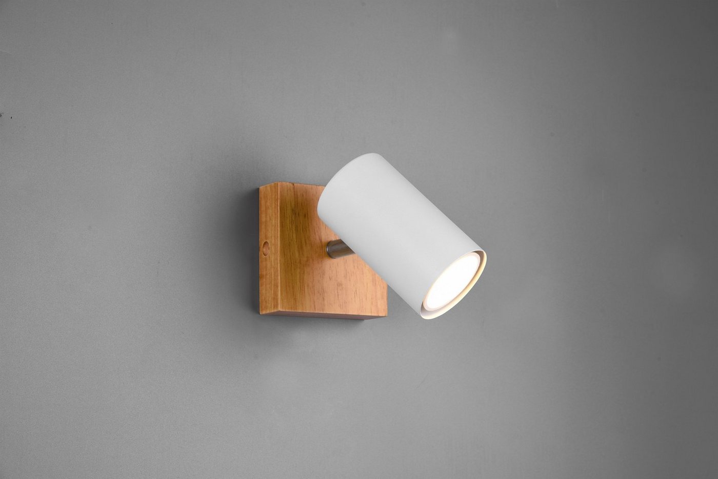 TRIO Leuchten Deckenspot Marley, ohne Leuchtmittel, Wand-und Deckenmontage per Stecker o. Fest-Anschluss, Holz Baldachin – Bild 2 von 5