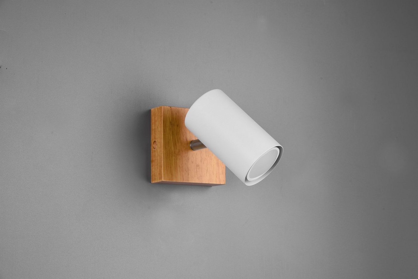 TRIO Leuchten Deckenspot Marley, ohne Leuchtmittel, Wand-und Deckenmontage per Stecker o. Fest-Anschluss, Holz Baldachin – Bild 3 von 5