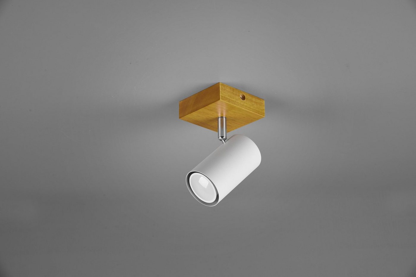 TRIO Leuchten Deckenspot Marley, ohne Leuchtmittel, Wand-und Deckenmontage per Stecker o. Fest-Anschluss, Holz Baldachin – Bild 5 von 5