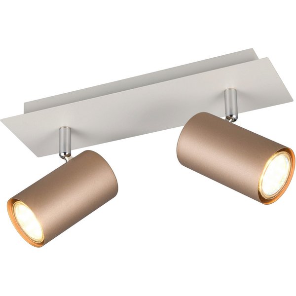 TRIO Leuchten Deckenstrahler MARLEY, GU10 Deckenspot 1-flammig, exkl 2x GU10 max 35W, Wandspot, Leuchtmittel wechselbar, warmweiß - kaltweiß, flexibel verstellb