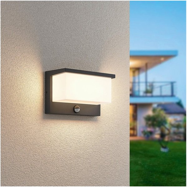 TRIO Leuchten LED Außen-Wandleuchte NESTOS, Outdoor Wandlampe Hauswand IP54, LED 13W 1300 Lumen 3000 K, Bewegungsmelder, LED fest integriert, Warmweiß, LED Wand