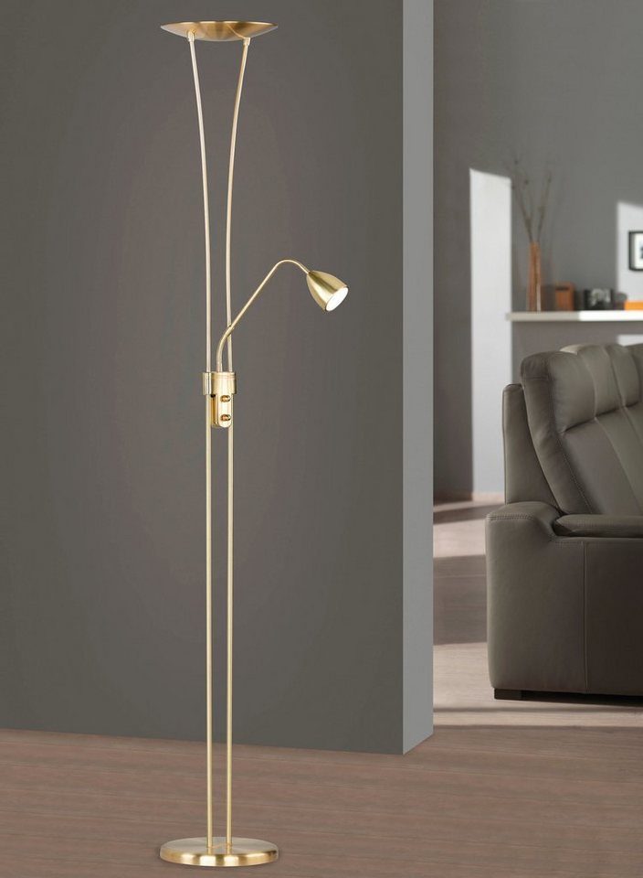 TRIO Leuchten LED Deckenfluter, Dimmfunktion, Lesearm, LED fest integriert – Bild 2 von 5