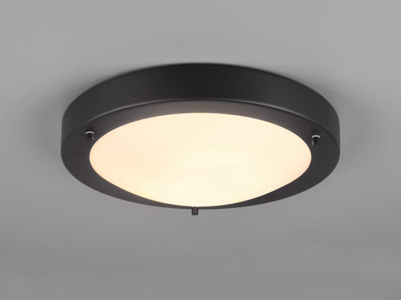 TRIO Leuchten LED Deckenleuchte, LED wechselbar, Warmweiß, Badezimmer-Lampen Decke Bad-lampe & Gäste WC Schwarz Treppenhaus, IP44 – Bild 3 von 5
