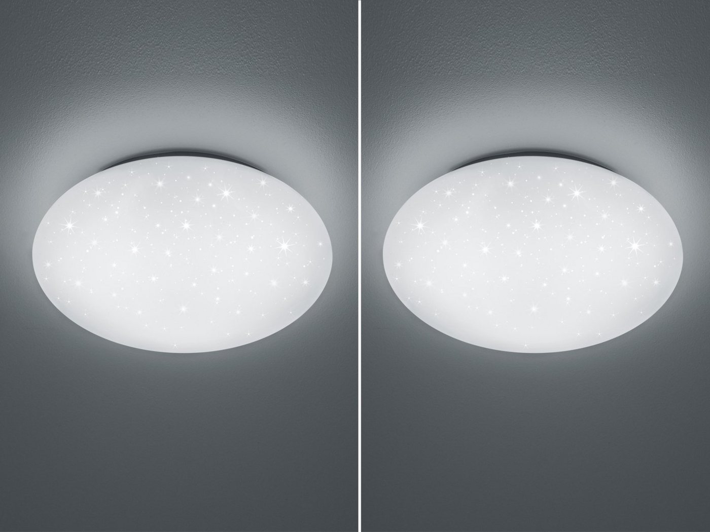 TRIO Leuchten LED Deckenleuchte, LED fest integriert, Neutralweiß, Badezimmer-lampe Sternenhimmel flach, Bad-lampen Decke Gäste WC, Ø37cm – Bild 3 von 5