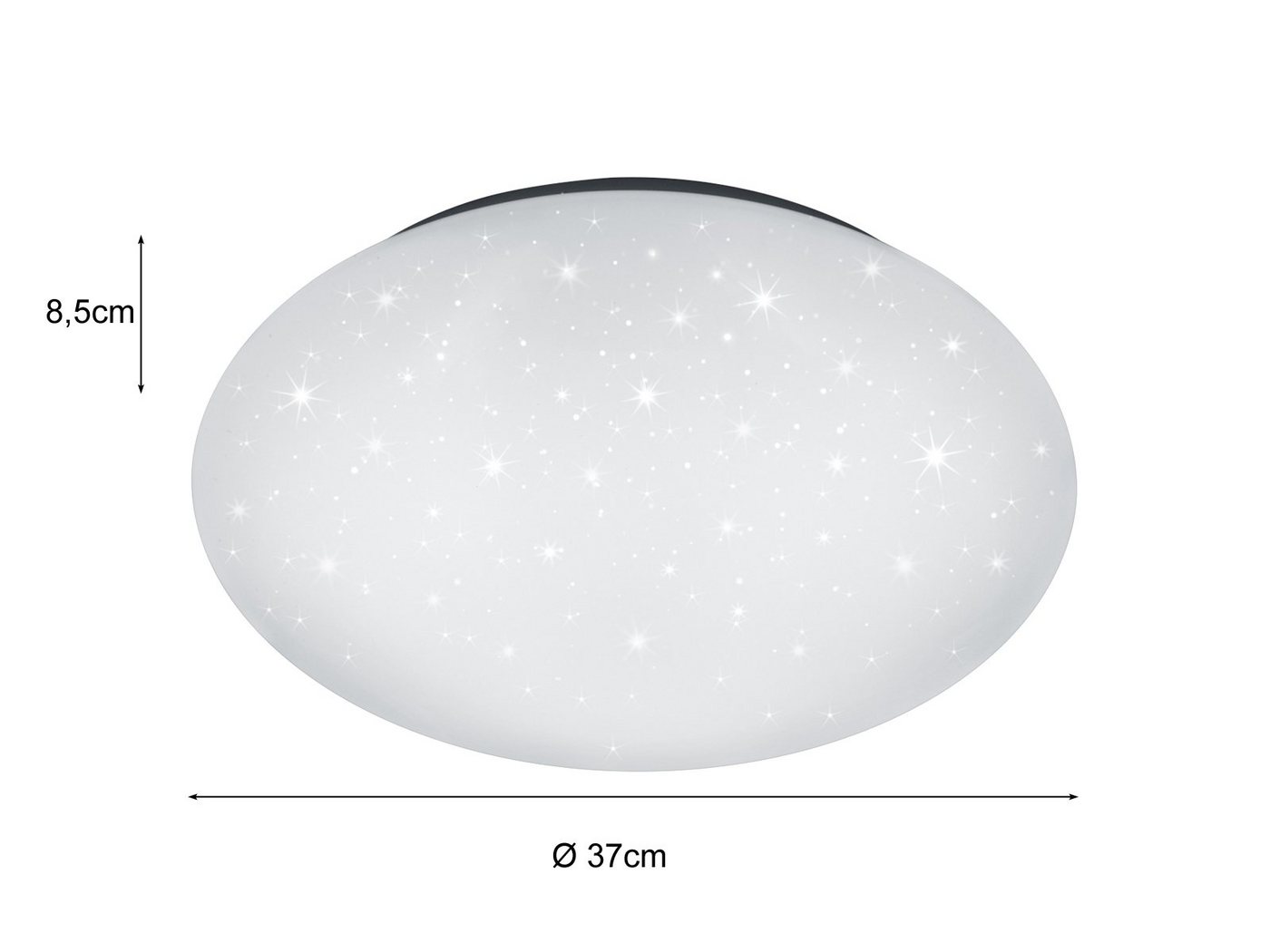 TRIO Leuchten LED Deckenleuchte, LED fest integriert, Neutralweiß, Badezimmer-lampe Sternenhimmel flach, Bad-lampen Decke Gäste WC, Ø37cm – Bild 4 von 5