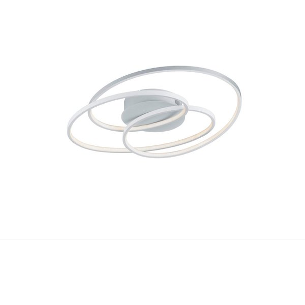 TRIO Leuchten LED Deckenleuchte, Dimmfunktion, LED fest integriert, stufenweise dimmbar über Schalter, Warmweiß, Große geschwungene Ringe-Leuchte aus Metall, au