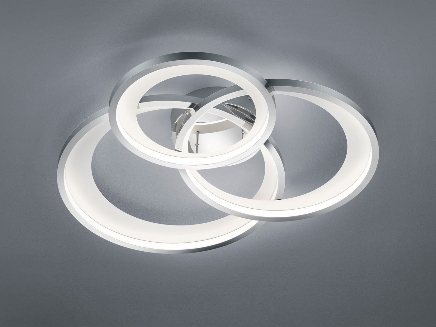 TRIO Leuchten LED Deckenleuchte Breite 71,5cm, Dimmfunktion, LED fest integriert, stufenweise dimmbar über Schalter, warmweiß, Große ausgefallene Deckenlampe fl – Bild 3 von 5