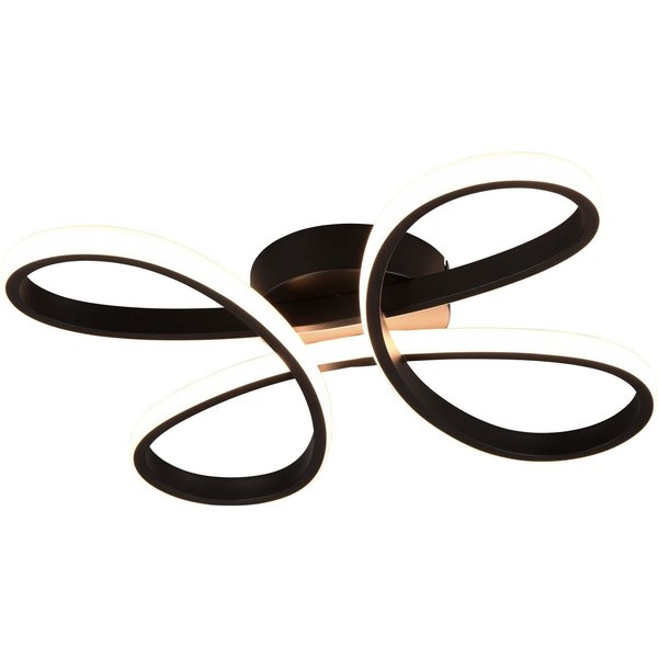 TRIO Leuchten LED Deckenleuchte FLY, Deckenlampe LED 22W 2600 Lumen warmweiß 3000K 3-Stufen dimmbar, Dimmfunktion, LED fest integriert, Warmweiß, Maße 40x40 cm,