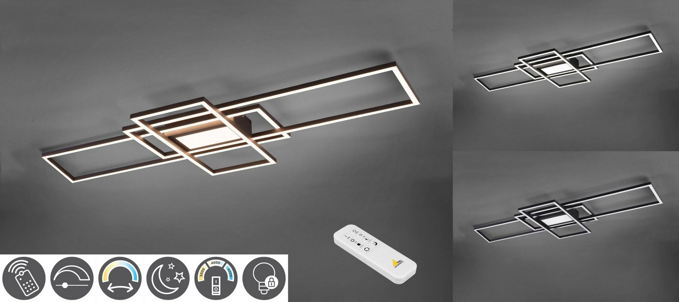 TRIO Leuchten LED Deckenleuchte MILA, Dimmfunktion, Memoryfunktion, Nachtlichtfunktion, LED fest integriert, Farbwechsler, Neutralweiß, Warmweiß, Tageslichtweiß – Bild 2 von 5