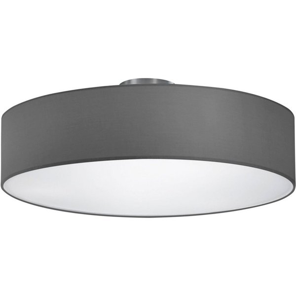 TRIO Leuchten LED Deckenleuchte mit Stoffschirm & Blendschutz Ø 50cm, LED wechselbar, Warmweiß, große Designklassiker Deckenlampe Stoff Lampenschirm mit Leuchtm