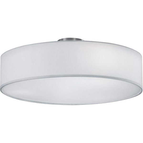 TRIO Leuchten LED Deckenleuchte mit Stoffschirm & Blendschutz Ø 50cm, LED wechselbar, Warmweiß, große Designklassiker Deckenlampe Stoff Lampenschirm mit Leuchtm
