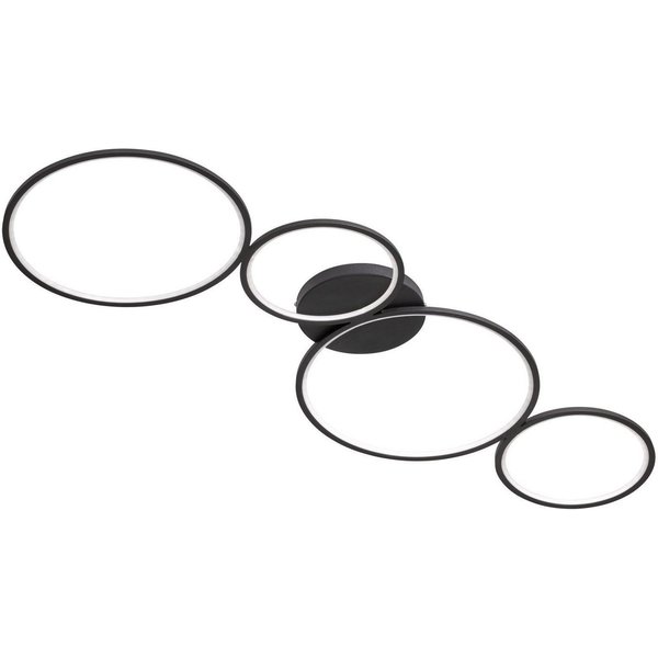 TRIO Leuchten LED Deckenleuchte Rondo, Dimmfunktion, LED fest integriert, Warmweiß, Deckenlampe LED warmweiß 3000K dimmbar per Wandschalter 4800 Lumen