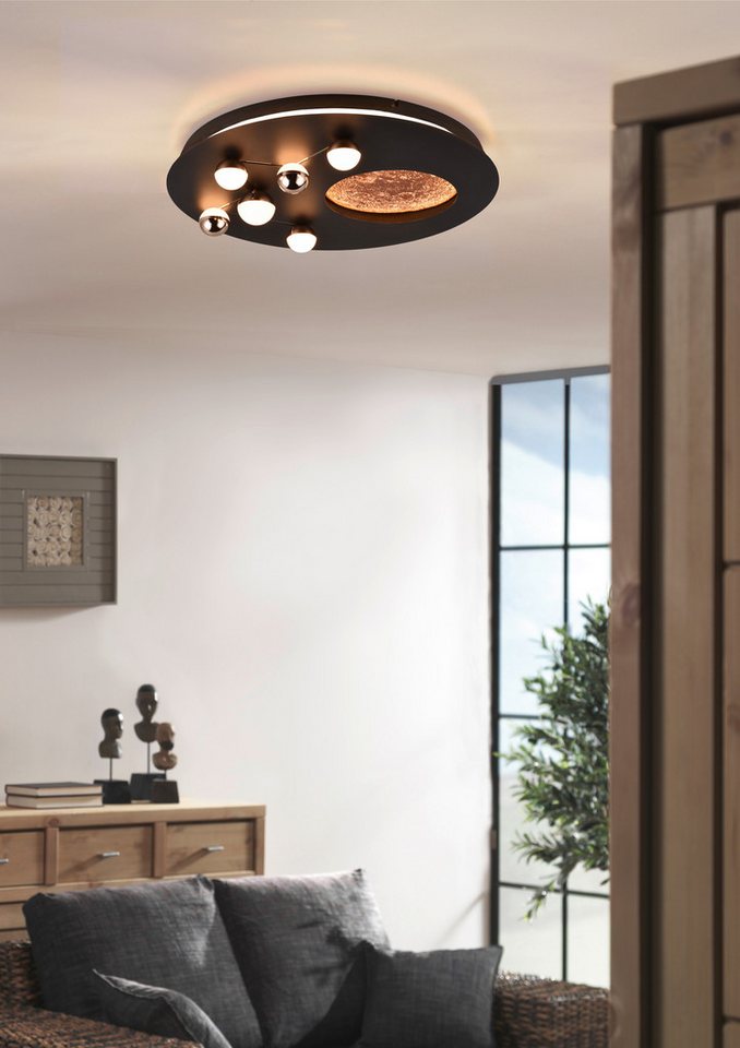 TRIO Leuchten LED Deckenleuchte ZODIAC, Deckenlampe Mond Sterne, indirektes Licht, dimmbar CCT LED 42W, Dimmfunktion, LED fest integriert, warmweiß - kaltweiß,  – Bild 3 von 5