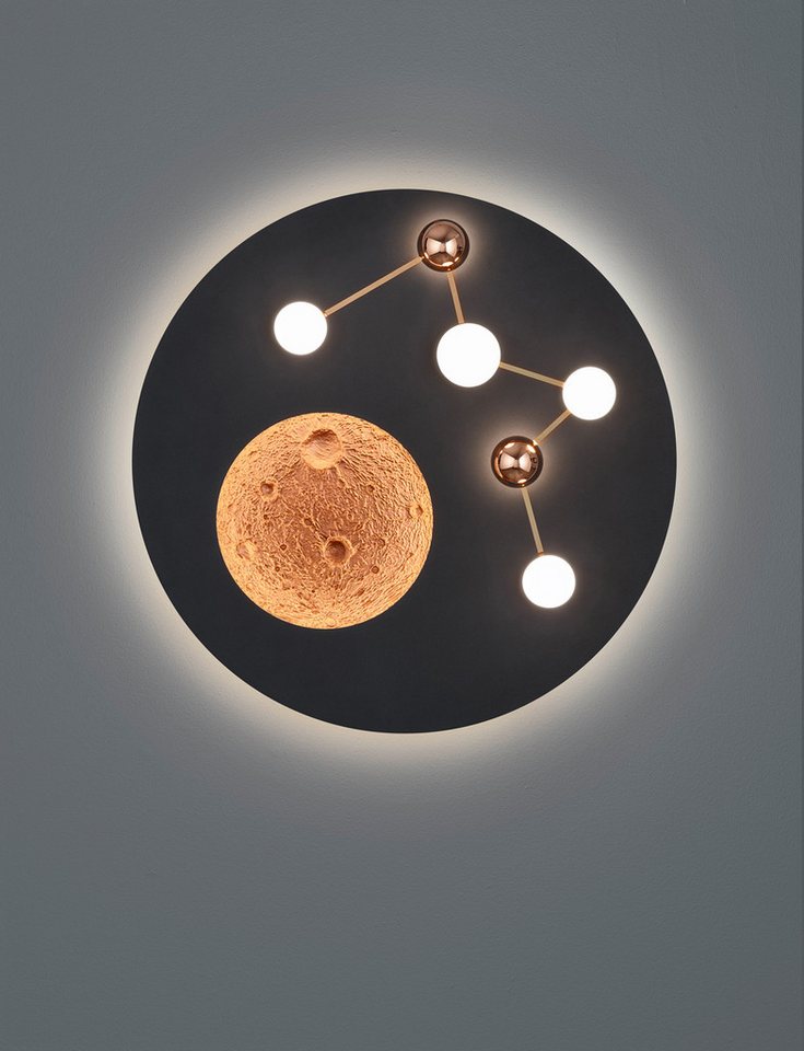 TRIO Leuchten LED Deckenleuchte ZODIAC, Deckenlampe Mond Sterne, indirektes Licht, dimmbar CCT LED 42W, Dimmfunktion, LED fest integriert, warmweiß - kaltweiß,  – Bild 5 von 5