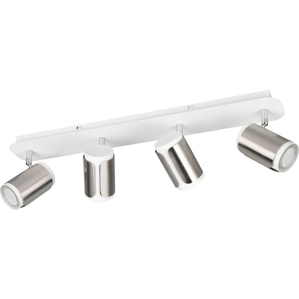 TRIO Leuchten LED Deckenspot, LED wechselbar, Warmweiß, Spotlampen Deckenstrahler Weiß Silber & Wandstrahler innen, 60cm lang