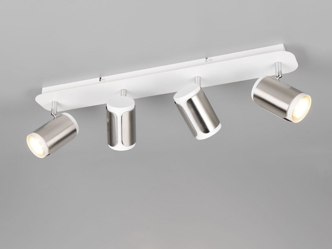 TRIO Leuchten LED Deckenspot, LED wechselbar, Warmweiß, Spotlampen Deckenstrahler Weiß Silber & Wandstrahler innen, 60cm lang – Bild 2 von 5