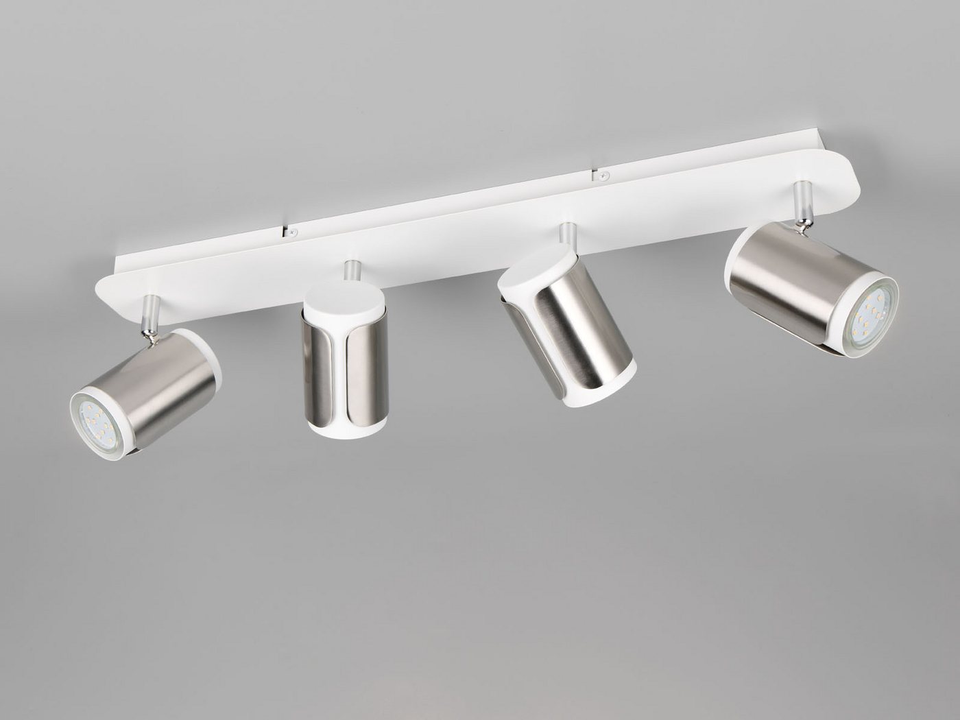 TRIO Leuchten LED Deckenspot, LED wechselbar, Warmweiß, Spotlampen Deckenstrahler Weiß Silber & Wandstrahler innen, 60cm lang – Bild 5 von 5