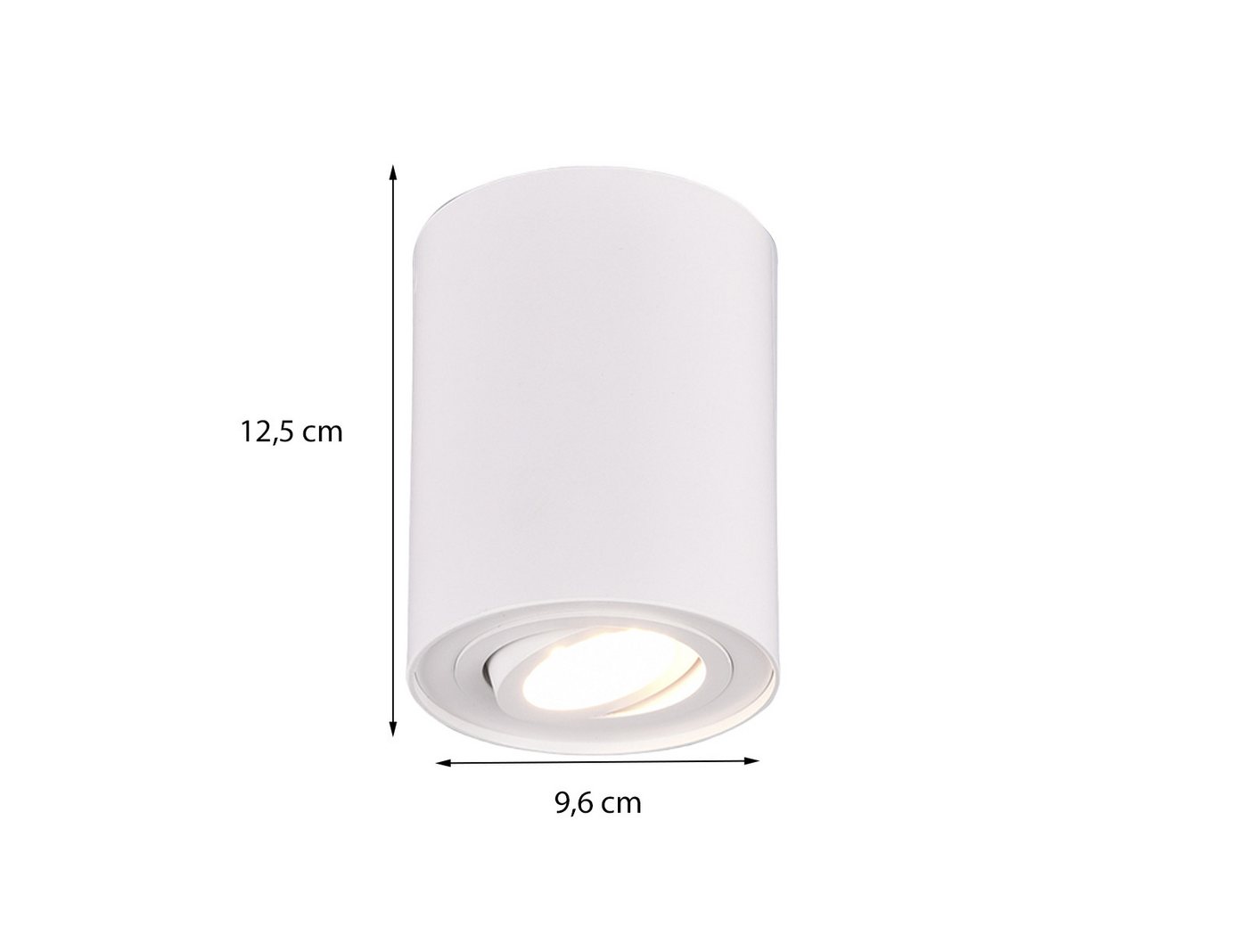 TRIO Leuchten LED Deckenstrahler, Dimmfunktion, LED wechselbar, Warmweiß, kleiner Aufbau-Spot Aufputz Strahler innen, Treppenhaus, Weiß Ø 9,6cm – Bild 4 von 5