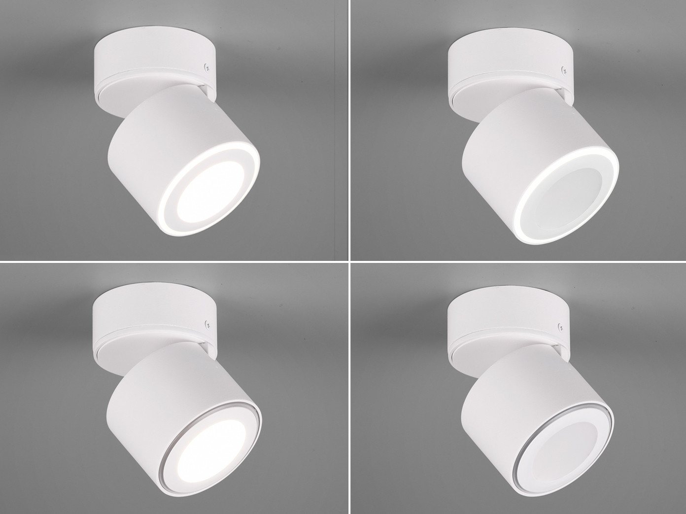 TRIO Leuchten LED Deckenstrahler, LED fest integriert, Warmweiß, Spot für Decke aus Metall, Aufputz oder Einbau-Strahler innen, Ø 9cm – Bild 5 von 5