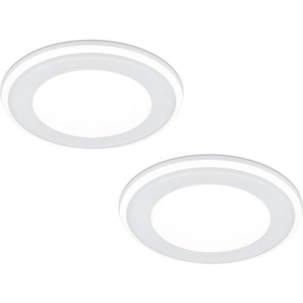 TRIO Leuchten LED Einbaustrahler, LED fest integriert, Warmweiß, Deckeneinbauleuchten 2er Set, Einbau Decken-spot Weiß für die Decke