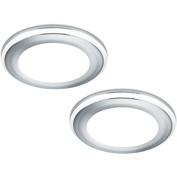 TRIO Leuchten LED Einbaustrahler, LED fest integriert, Warmweiß, Deckeneinbauleuchten 2er Set, Einbau Decken-spot Silber für die Decke