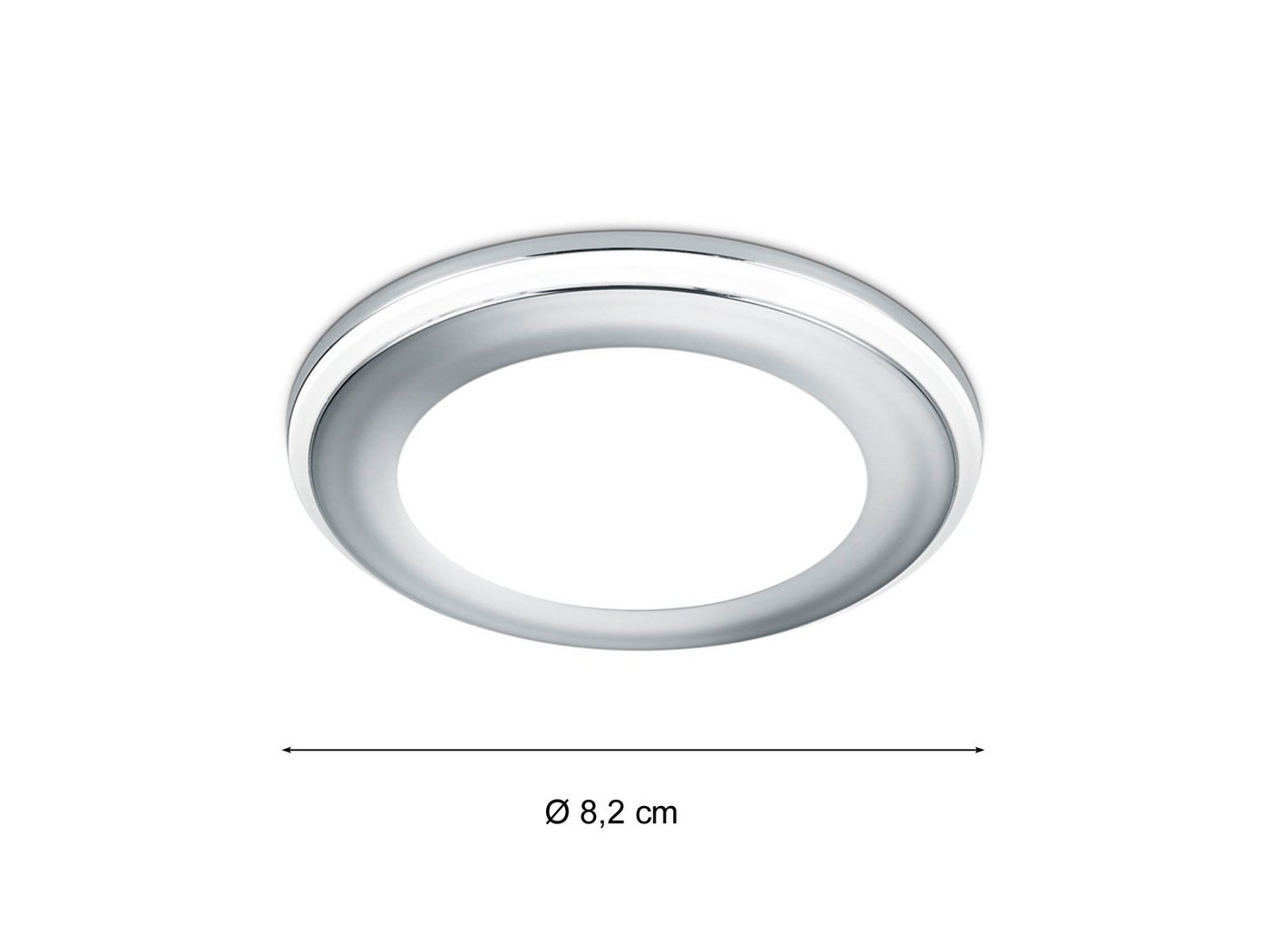 TRIO Leuchten LED Einbaustrahler, LED fest integriert, Warmweiß, Deckeneinbauleuchten 2er Set, Einbau Decken-spot Silber für die Decke – Bild 4 von 5