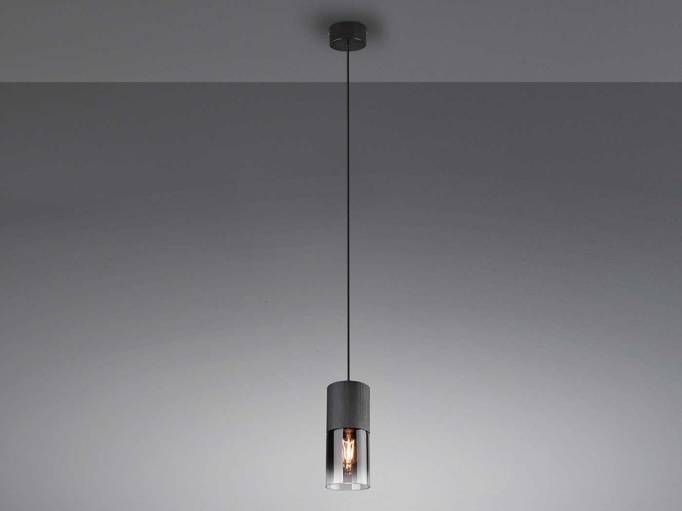 TRIO Leuchten LED Pendelleuchte, LED wechselbar, Warmweiß, klein, Rauchglas einflammig für über Kochinsel & Kücheninsel hängend – Bild 3 von 5
