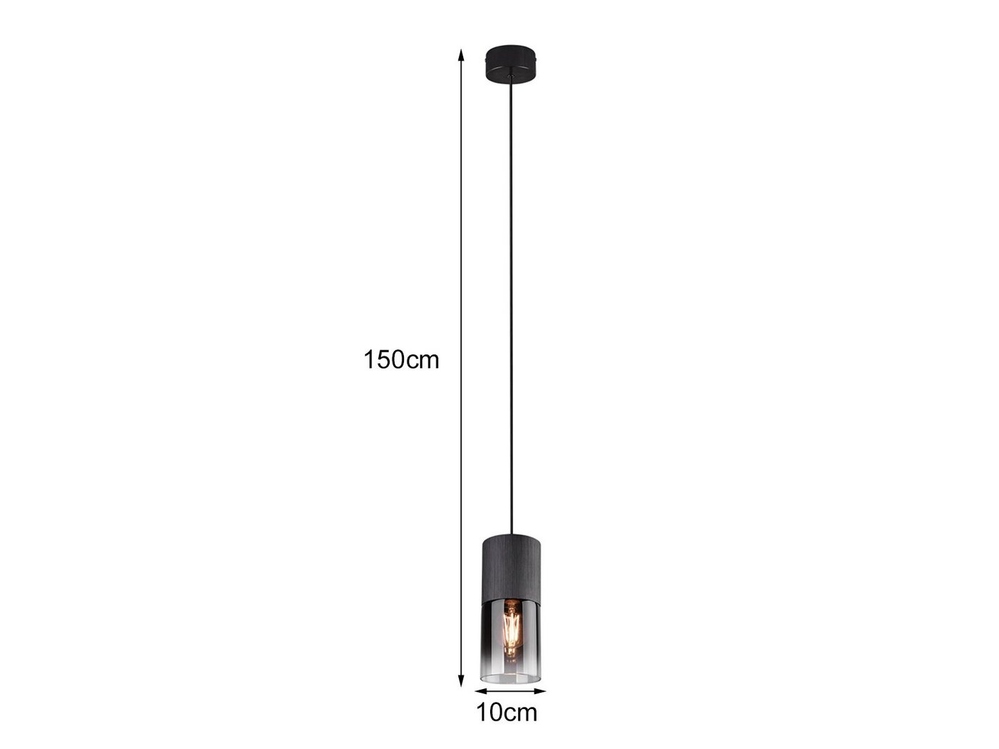 TRIO Leuchten LED Pendelleuchte, LED wechselbar, Warmweiß, klein, Rauchglas einflammig für über Kochinsel & Kücheninsel hängend – Bild 4 von 5