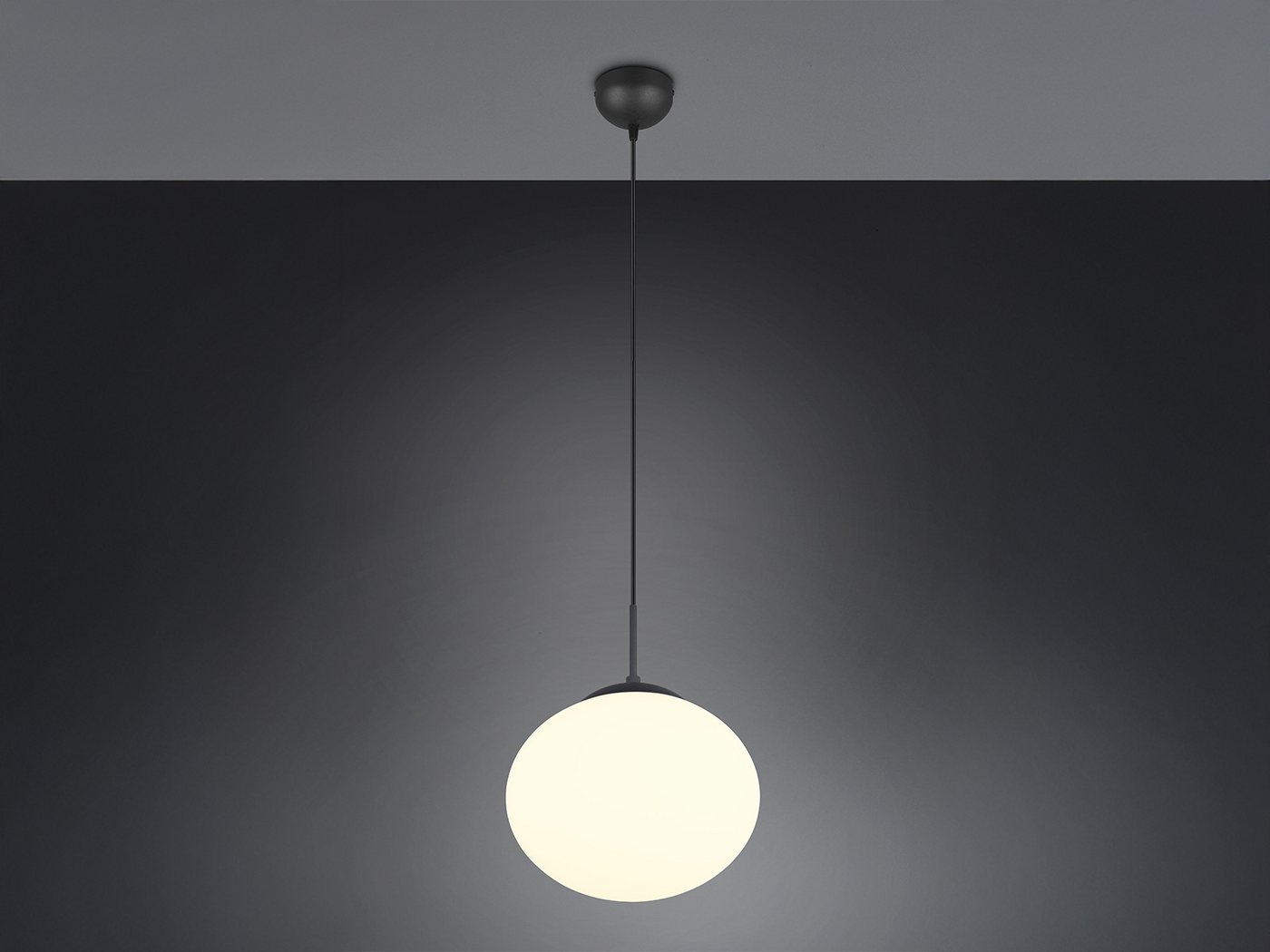 TRIO Leuchten LED Pendelleuchte, Dimmfunktion, LED wechselbar, Warmweiß, klein-e Glas-kugel Lampe über-n Esstisch & Couchtisch hängend Ø 30cm – Bild 3 von 5