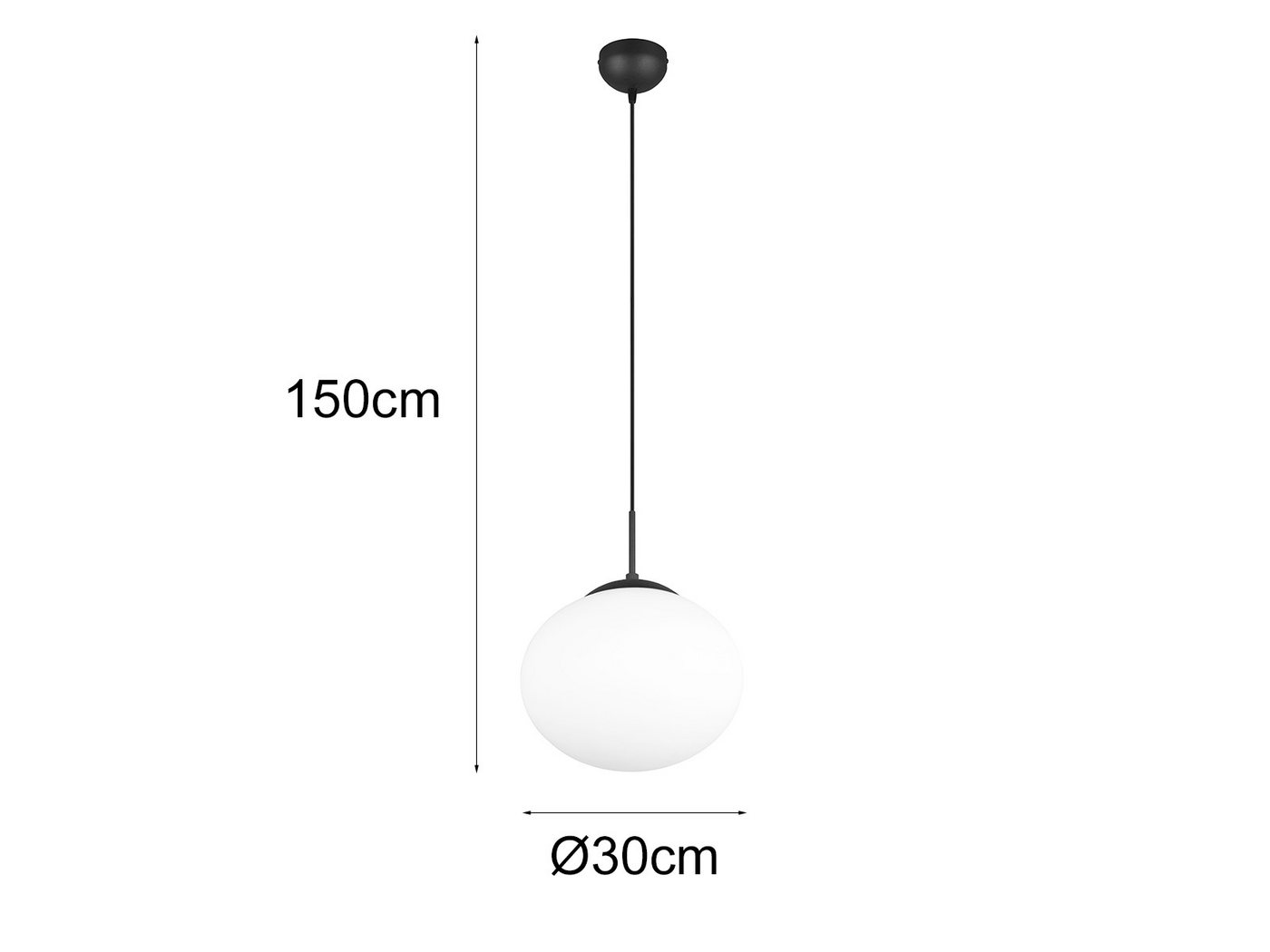 TRIO Leuchten LED Pendelleuchte, Dimmfunktion, LED wechselbar, Warmweiß, klein-e Glas-kugel Lampe über-n Esstisch & Couchtisch hängend Ø 30cm – Bild 4 von 5