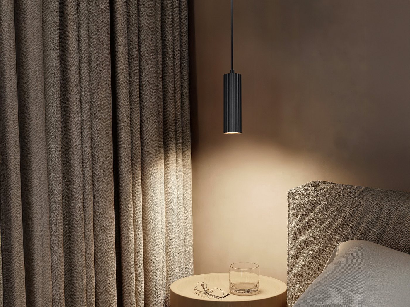 TRIO Leuchten LED Pendelleuchte, Dimmfunktion, LED wechselbar, Warmweiß, kleine Lampe für Esstisch Bett & Nachttisch hängend aus Metall Ø 5,5cm – Bild 3 von 5