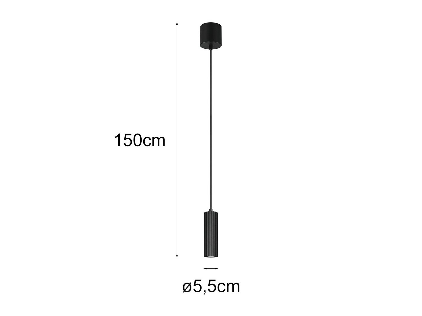 TRIO Leuchten LED Pendelleuchte, Dimmfunktion, LED wechselbar, Warmweiß, kleine Lampe für Esstisch Bett & Nachttisch hängend aus Metall Ø 5,5cm – Bild 4 von 5