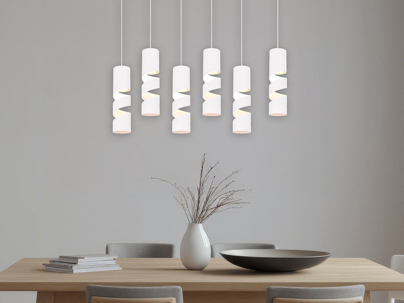 TRIO Leuchten LED Pendelleuchte, Dimmfunktion, LED wechselbar, warmweiß, Mehrflammig-e Esstisch-lampe hängend über Kochinsel, Breite 100cm – Bild 2 von 5
