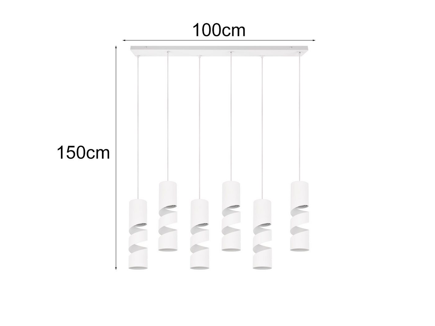 TRIO Leuchten LED Pendelleuchte, Dimmfunktion, LED wechselbar, warmweiß, Mehrflammig-e Esstisch-lampe hängend über Kochinsel, Breite 100cm – Bild 4 von 5