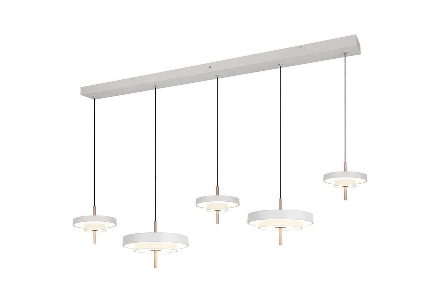 TRIO Leuchten LED Pendelleuchte KEATON, 5-flammig, Braun, Grau, Metall, Anpassung der Farbtemperatur, Dimmfunktion, LED fest integriert, Extra-Warmweiß, Kaltwei – Bild 2 von 5