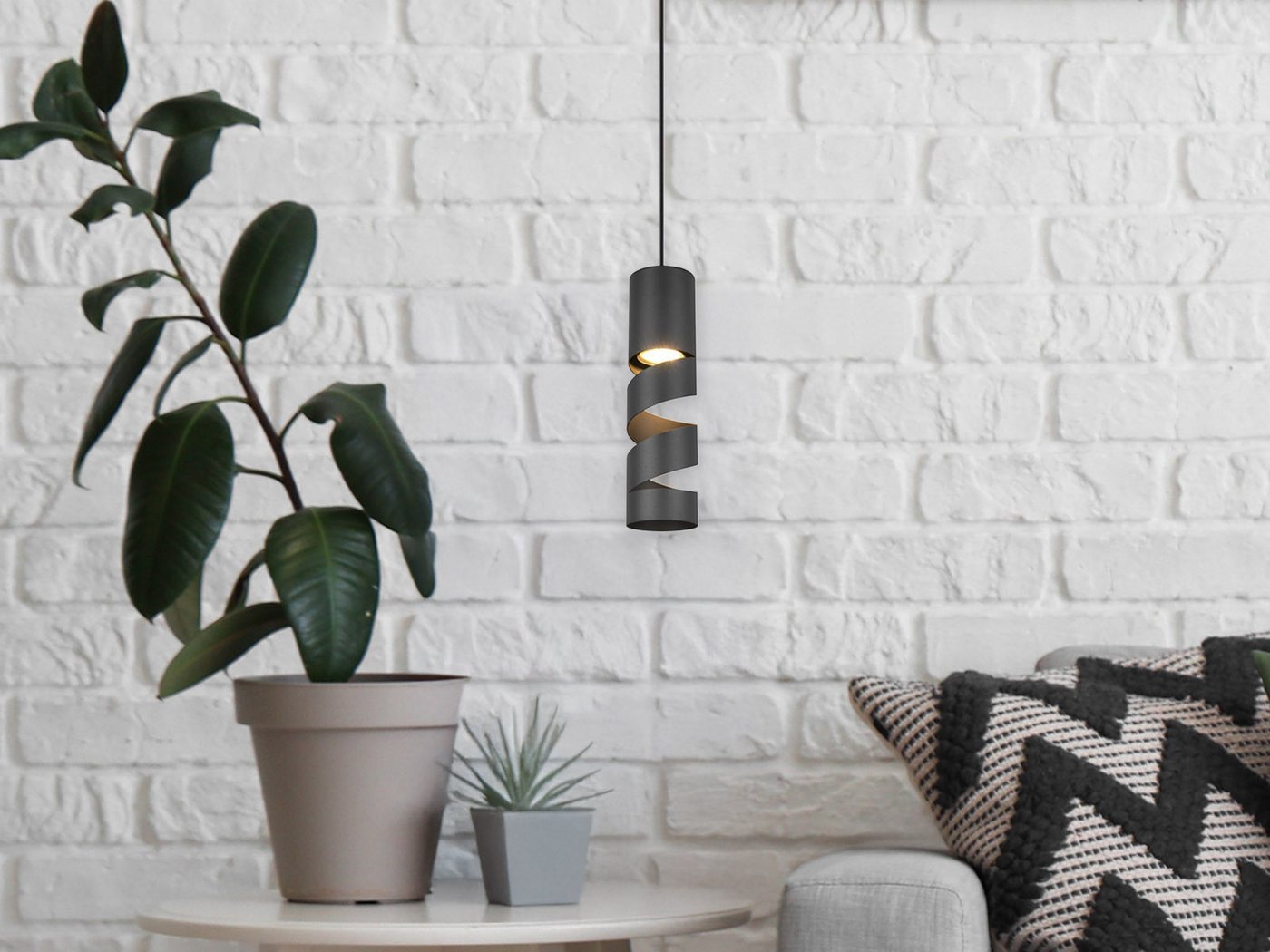 TRIO Leuchten LED Pendelleuchte, Dimmfunktion, LED wechselbar, warmweiß, Klein-e hängend über-n Esstisch & Nachttisch Bett – Bild 2 von 5