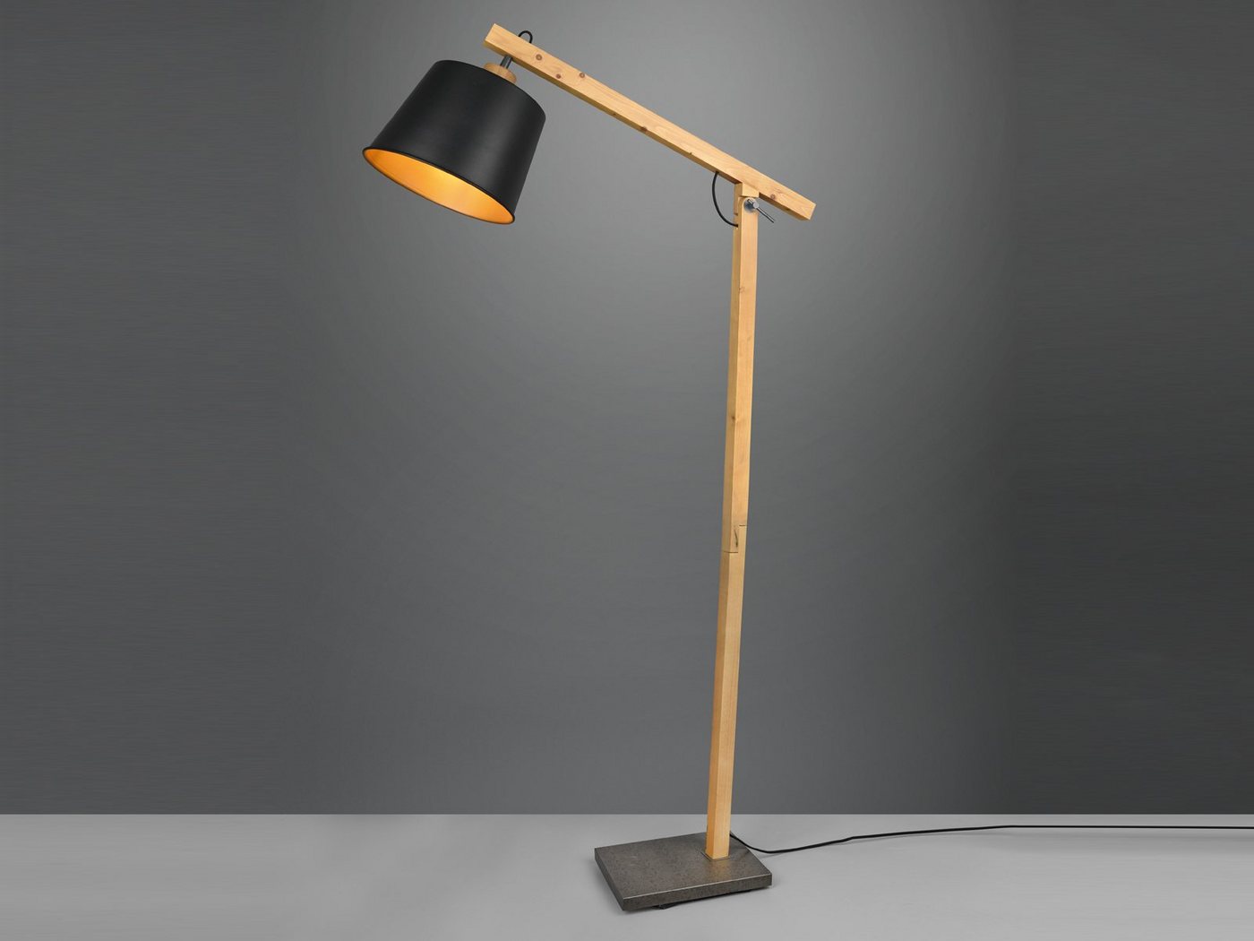 TRIO Leuchten LED Stehlampe, Dimmfunktion, LED wechselbar, Warmweiß, skandinavisch-e Lampe mit Holz stehend für Lese-ecke, Höhe 156cm – Bild 3 von 5