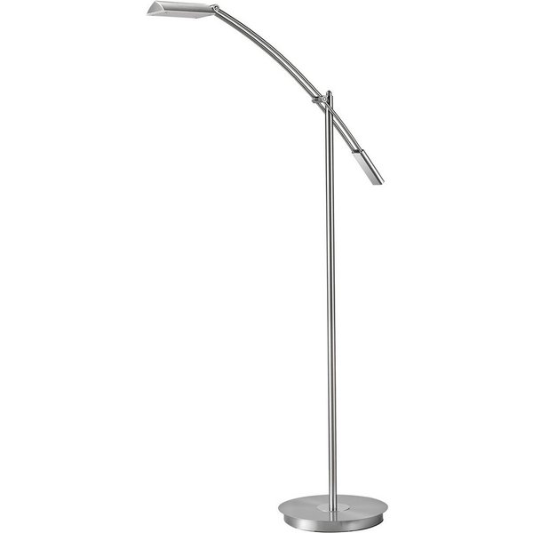 TRIO Leuchten LED Stehlampe, Dimmfunktion, stufenlos dimmbar über Sensor, LED fest integriert, warmweiß, kleine Steh Lese-Lampe minimalistisch mit Schwenkarm, H