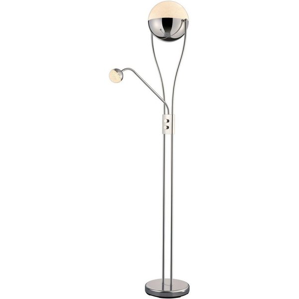TRIO Leuchten LED Stehlampe CHRIS, LED Stehleuchte, mit Lesearm, Drehdimmer, Dimmfunktion, Lesearm, getrennt schaltbar, LED fest integriert, Warmweiß, flexibles