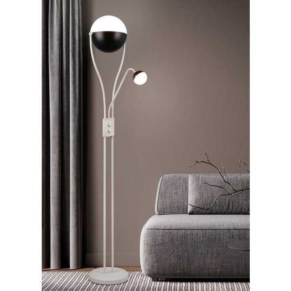 TRIO Leuchten LED Stehlampe CHRIS, LED Stehleuchte, mit Lesearm, Drehdimmer, Dimmfunktion, Lesearm, getrennt schaltbar, LED fest integriert, Warmweiß, flexibles