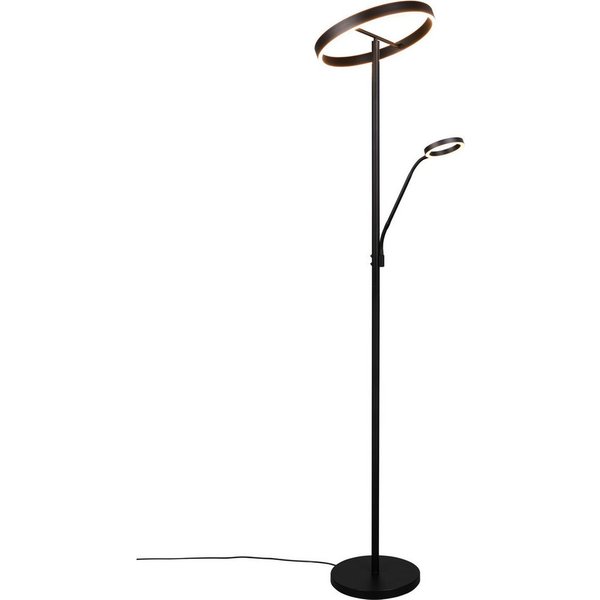 TRIO Leuchten LED Stehlampe WILLIS, Stehleuchte mit Lesearm, Touch Dimmer, CCT 2700-3200-4000K, Dimmfunktion, Lesearm, getrennt schaltbar, LED fest integriert, 