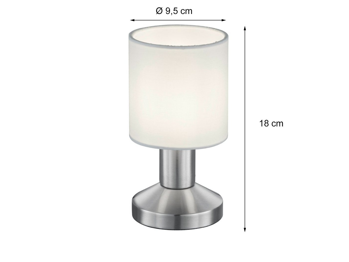 TRIO Leuchten LED Tischleuchte, ohne Leuchtmittel, 2er Set kleine Nachttisch-lampe mit Touch-funktion Fensterbank H: 18cm – Bild 4 von 5