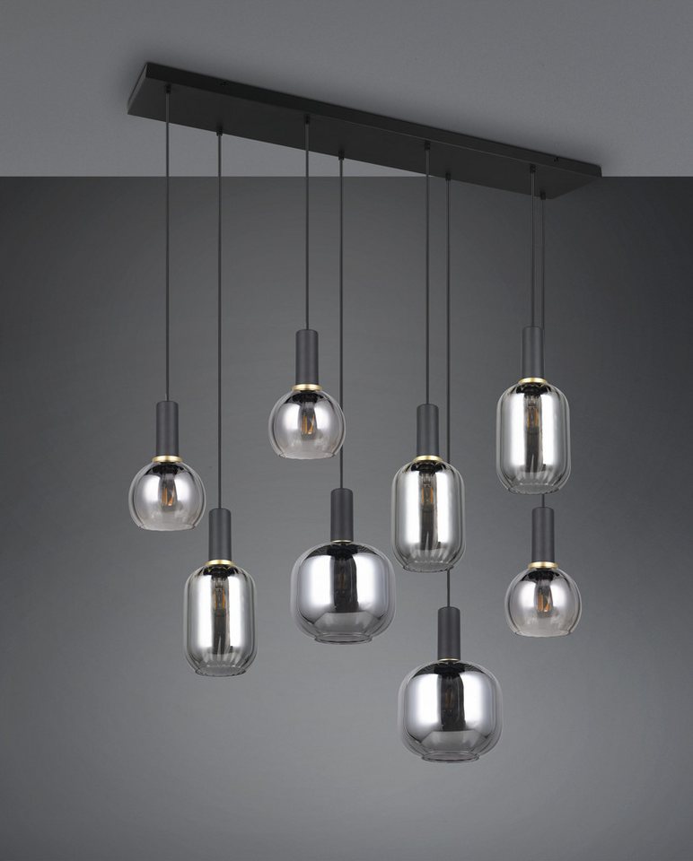 TRIO Leuchten Pendelleuchte DIVA, E27 Hängelampe 8-flammig mit Glasschirm, exkl 8xE27 max 10W, Leuchtmittel wechselbar, warmweiß - kaltweiß, höhenverstellbar bi – Bild 5 von 5