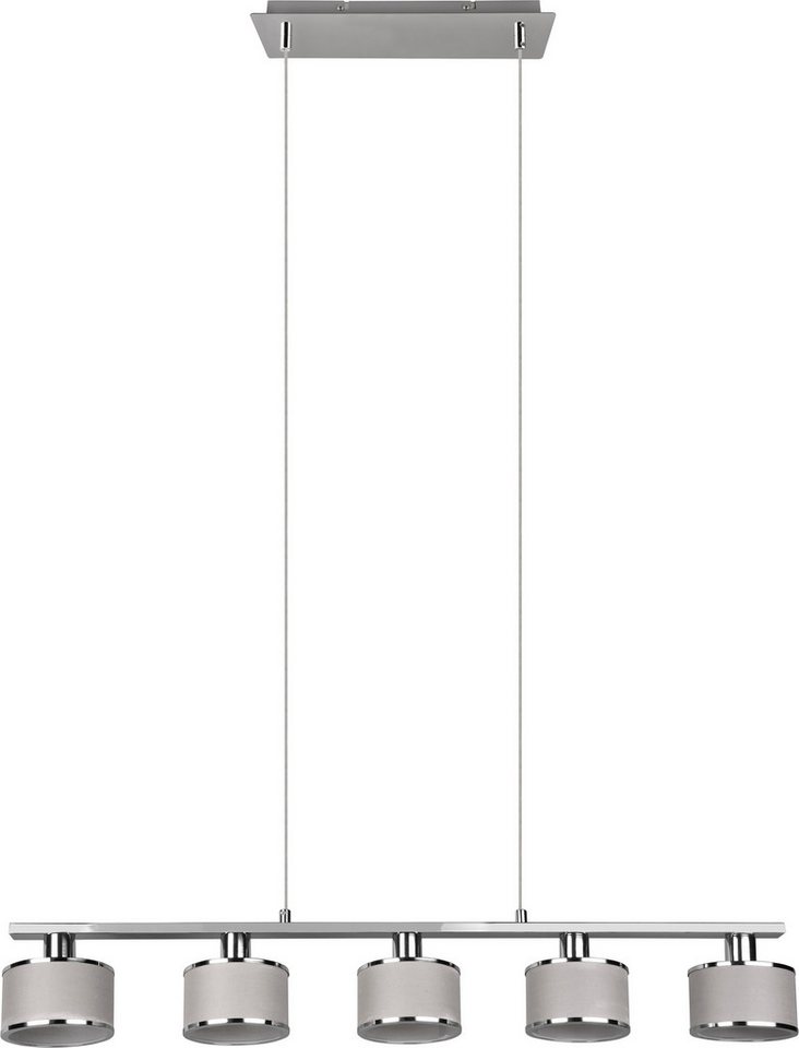 TRIO Leuchten Pendelleuchte KAPRUN, Hängelampe mit Stoffschirmen, exkl E14, max 28W, Leuchtmittel wechselbar, warmweiß - kaltweiß, Höhe einstellbar bis max 150  – Bild 3 von 5