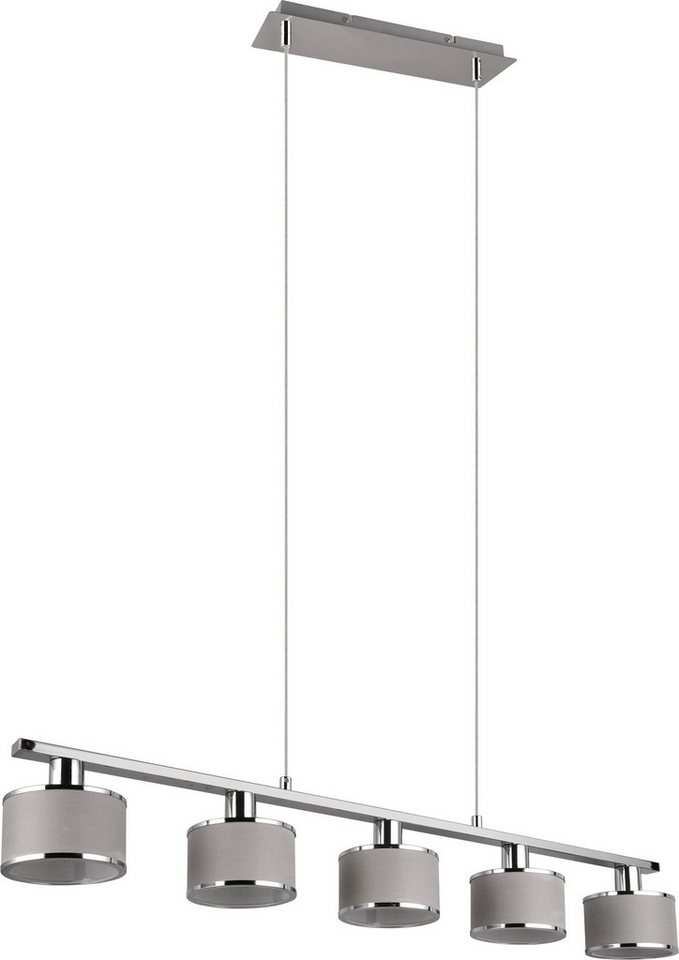 TRIO Leuchten Pendelleuchte KAPRUN, Hängelampe mit Stoffschirmen, exkl E14, max 28W, Leuchtmittel wechselbar, warmweiß - kaltweiß, Höhe einstellbar bis max 150  – Bild 4 von 5