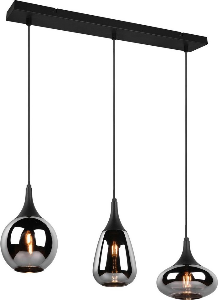 TRIO Leuchten Pendelleuchte Lumina, ohne Leuchtmittel, warmweiß - kaltweiß, Hängelampe 3-flammig Glasschirm, exkl 3xE14 max 40W höhenverstellbar – Bild 3 von 5