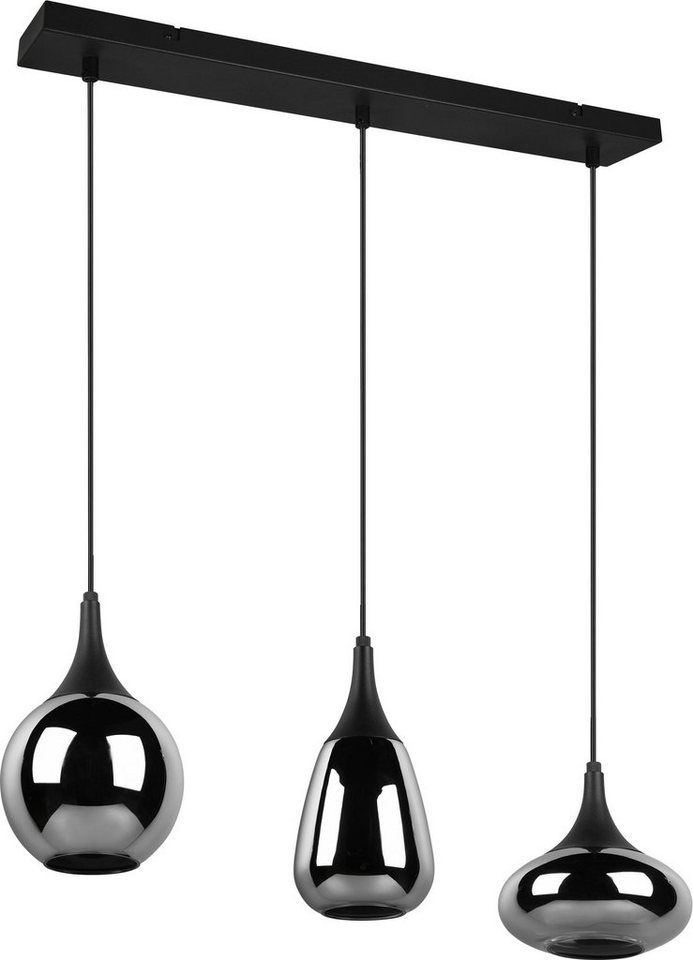 TRIO Leuchten Pendelleuchte Lumina, ohne Leuchtmittel, warmweiß - kaltweiß, Hängelampe 3-flammig Glasschirm, exkl 3xE14 max 40W höhenverstellbar – Bild 4 von 5