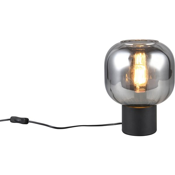 TRIO Leuchten Schreibtischlampe DIVA, E27 Tischleuchte mit Glasschirm Ø 20cm, exkl 1xE27 max 40W, Leuchtmittel wechselbar, warmweiß - kaltweiß, Schnurschalter 1