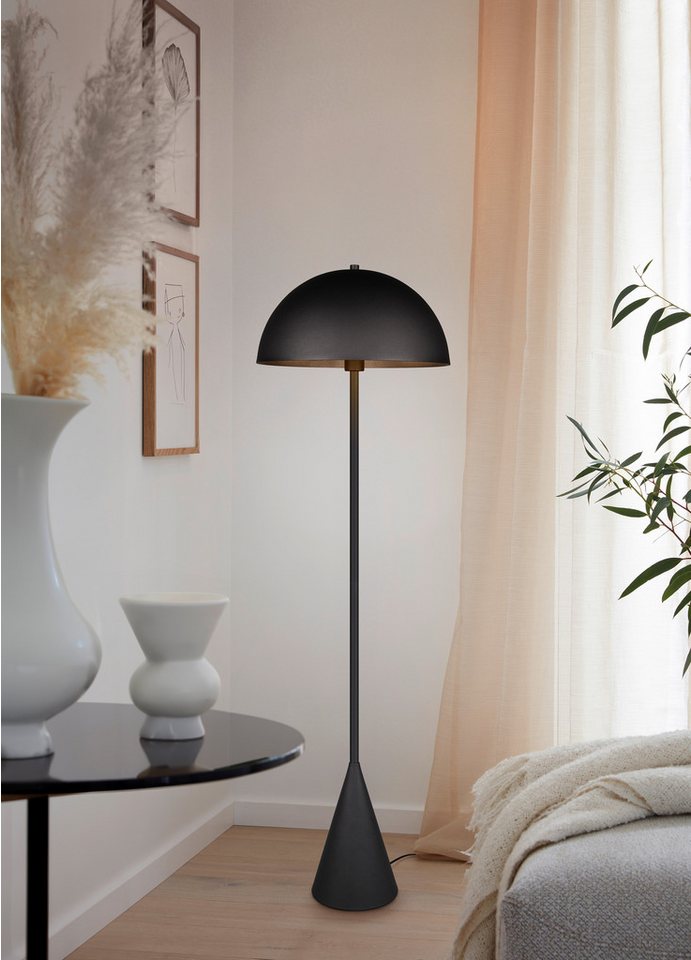 TRIO Leuchten Stehlampe ALFIE, Metall Stehlampe Höhe 130cm Ø 40cm exkl 1x E27 max 40W, Ein-/Ausschalter, Leuchtmittel wechselbar, warmweiß - kaltweiß, Fußschalt – Bild 2 von 5